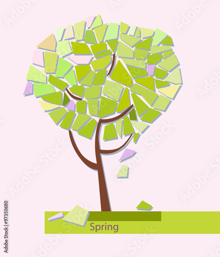 Abstract colorful tree Geometrical. Vector illustration
