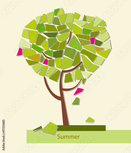 Abstract colorful tree Geometrical. Vector illustration