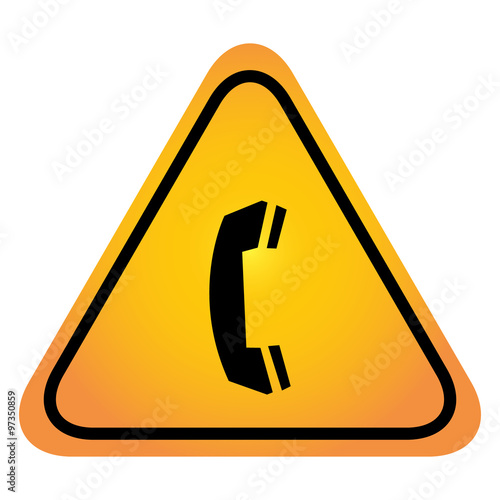 danger sign with a phone