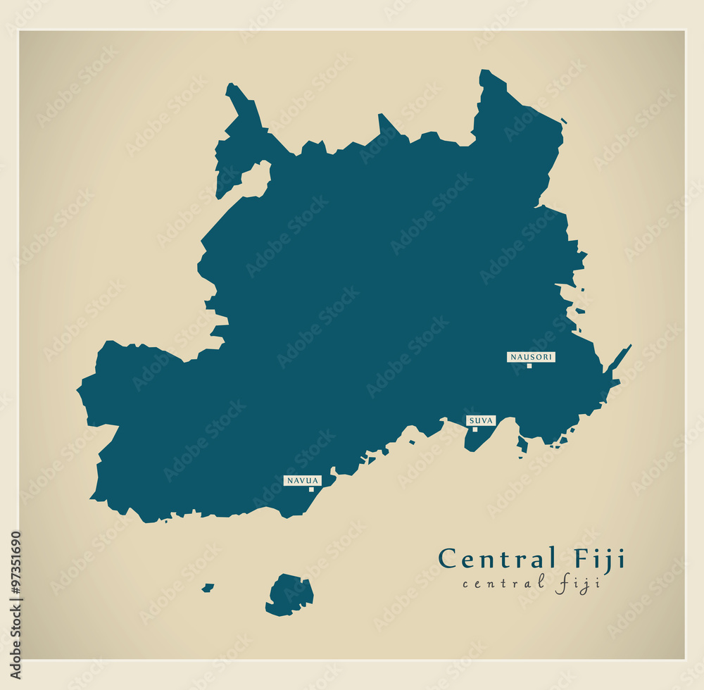 Modern Map - Central Fiji FJ