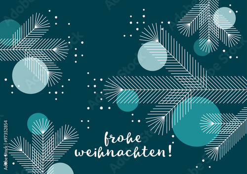 Obraz na płótnie Weihnachtsgruß, geometrisches Design, nachtblau w salonie