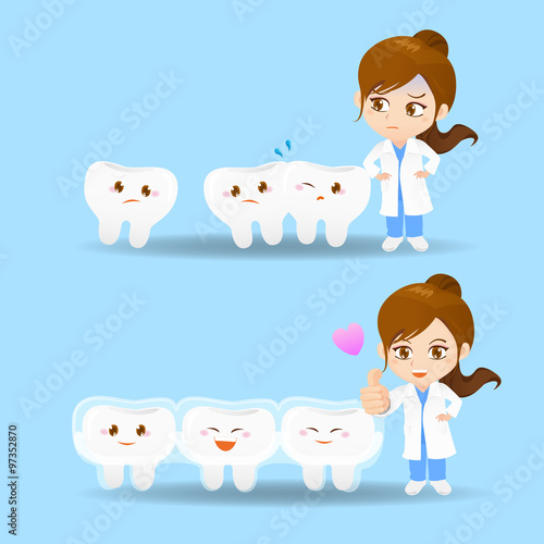 cartoon doctor dentist woman
