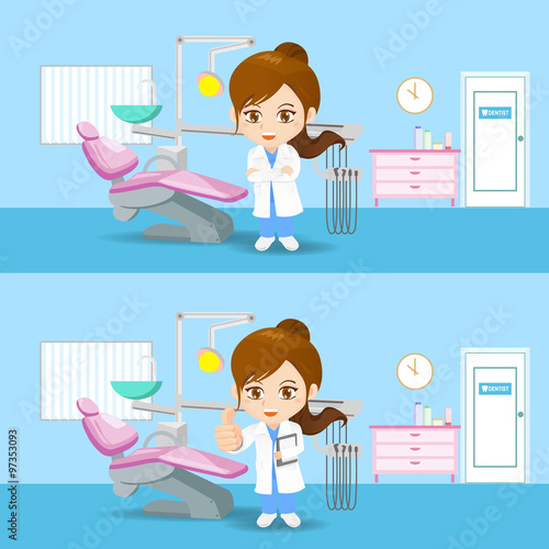 cartoon doctor dentist woman