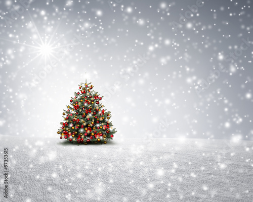 Weihnachtsbaum im Schnee