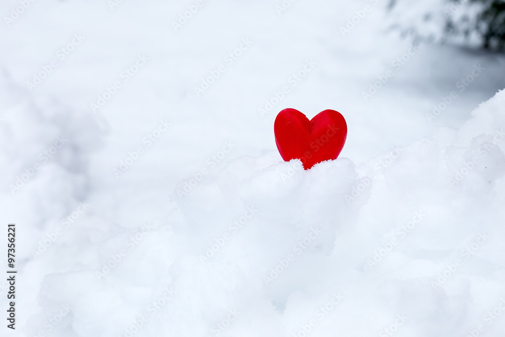 heart, snow,