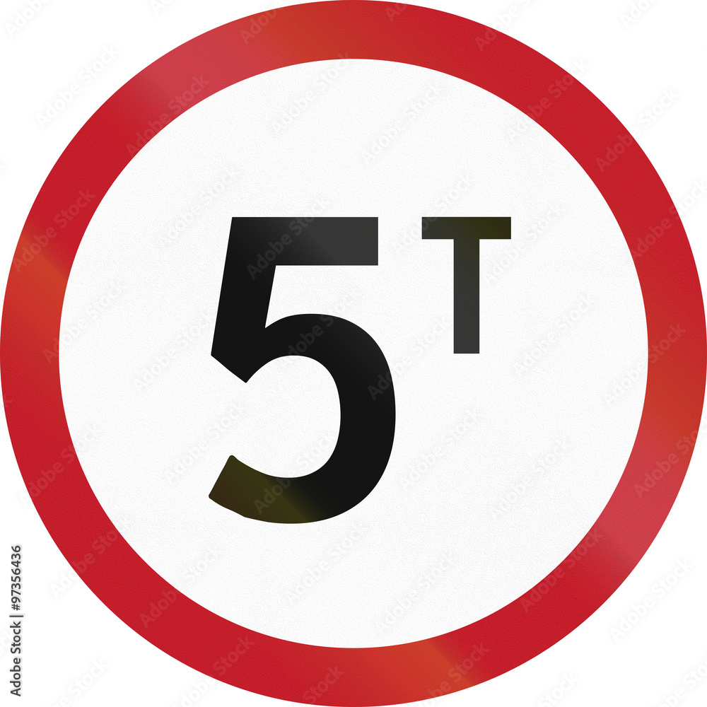 Road sign in the Philippines - Weight restriction road sign in the Philippines Road sign in the Philippines - Weight restriction road sign in the Philippines