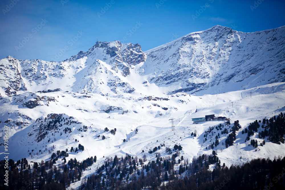 Snow Mountain in Engadin, Switzerland Snow Mountain in Engadin, Switzerland