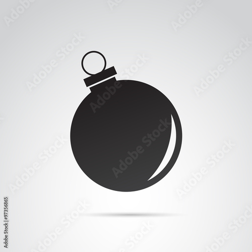 Christmas ball icon isolated on white background. Vector art.