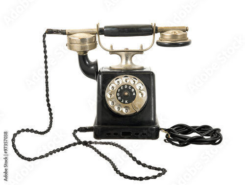 altes antikes telefon mit wählscheibe