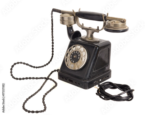 altes antikes telefon mit wählscheibe