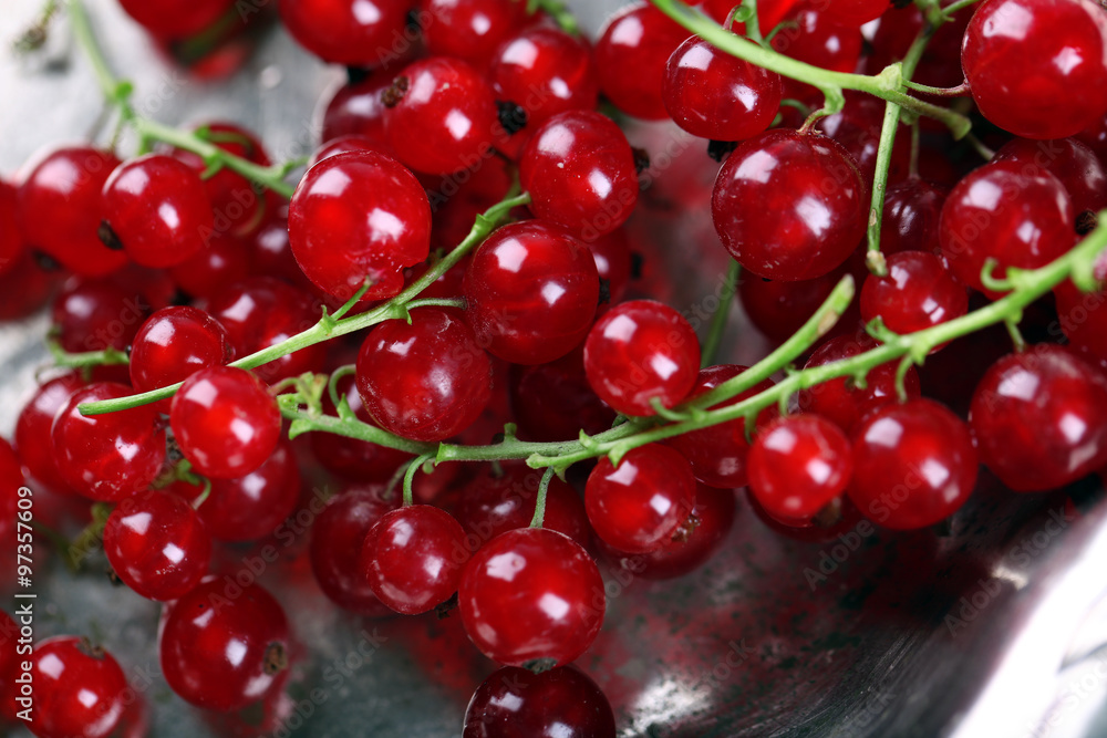 Fresh red currants in bowl close up Fresh red currants in bowl close up