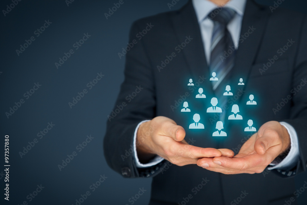 Customer service or employees care concept Customer service or employees care concept