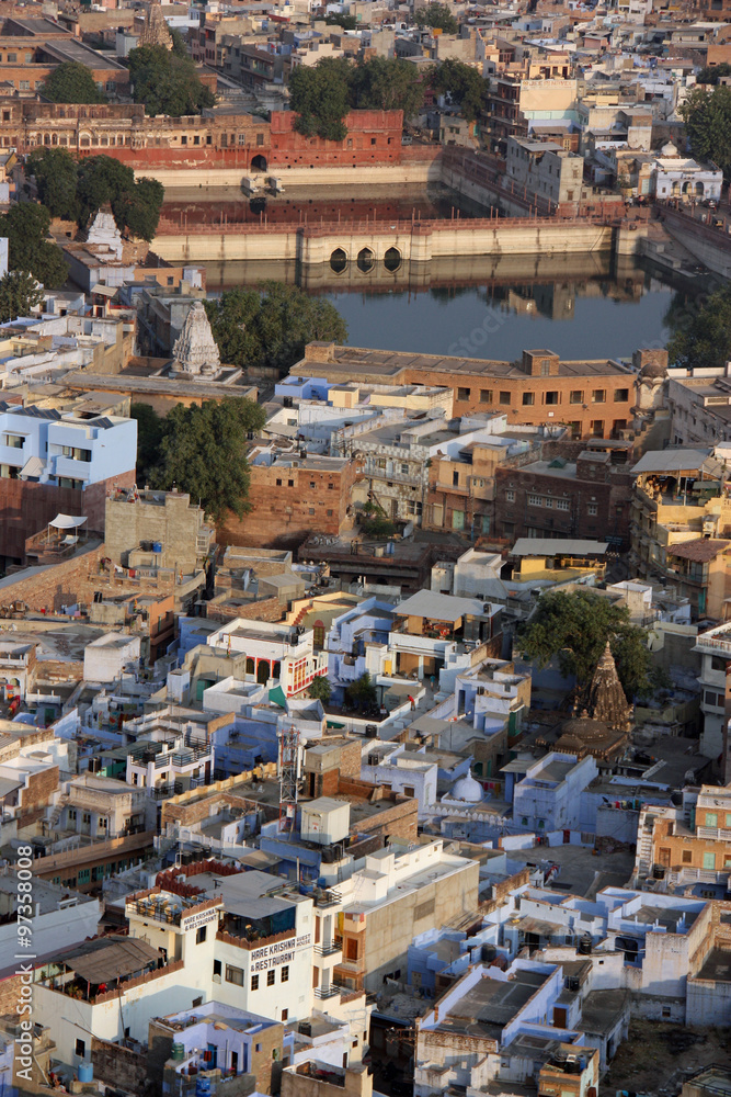 Rajasthan, vue sur les toits de la vieille ville de Jodhpur, Inde du Nord