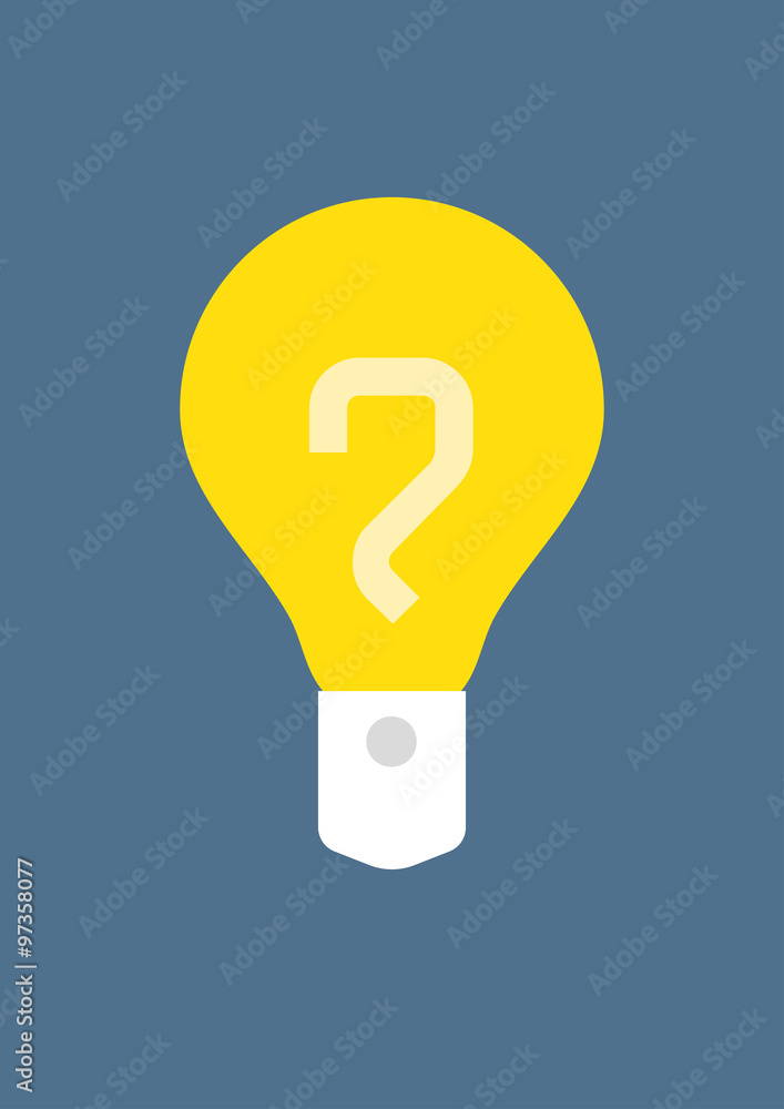 Light bulb with a question mark Light bulb with a question mark