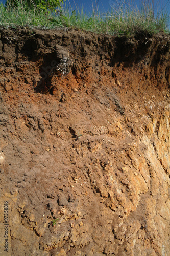Details of layers of soil under ground