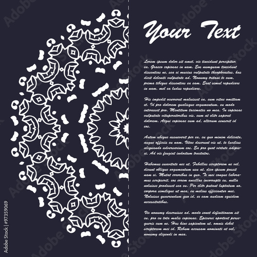 Vintage style brochure template design with modern art eastern elements and ornament, pages layouts in color, classic colors and creative solutions for design and decoration - postcard, menus and more