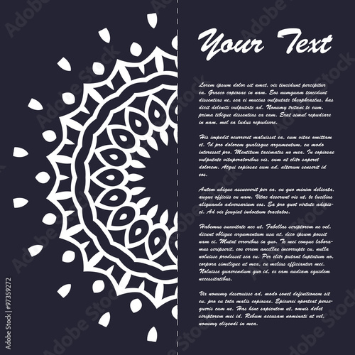 Vintage style brochure template design with modern art eastern elements and ornament, pages layouts in color, classic colors and creative solutions for design and decoration - postcard, menus and more