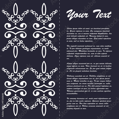 Vintage style brochure template design with modern art eastern elements and ornament, pages layouts in color, classic colors and creative solutions for design and decoration - postcard, menus and more