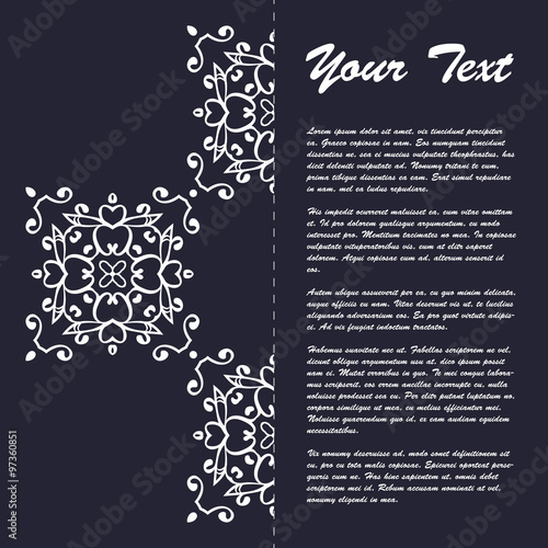 Vintage style brochure template design with modern art eastern elements and ornament, pages layouts in color, classic colors and creative solutions for design and decoration - postcard, menus and more
