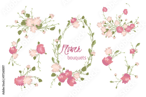 Floral carnation retro vintage background