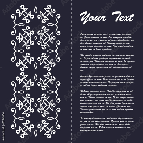 Vintage style brochure template design with modern art eastern elements and ornament, pages layouts in color, classic colors and creative solutions for design and decoration - postcard, menus and more