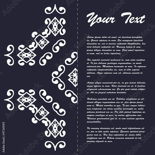 Vintage style brochure template design with modern art eastern elements and ornament, pages layouts in color, classic colors and creative solutions for design and decoration - postcard, menus and more