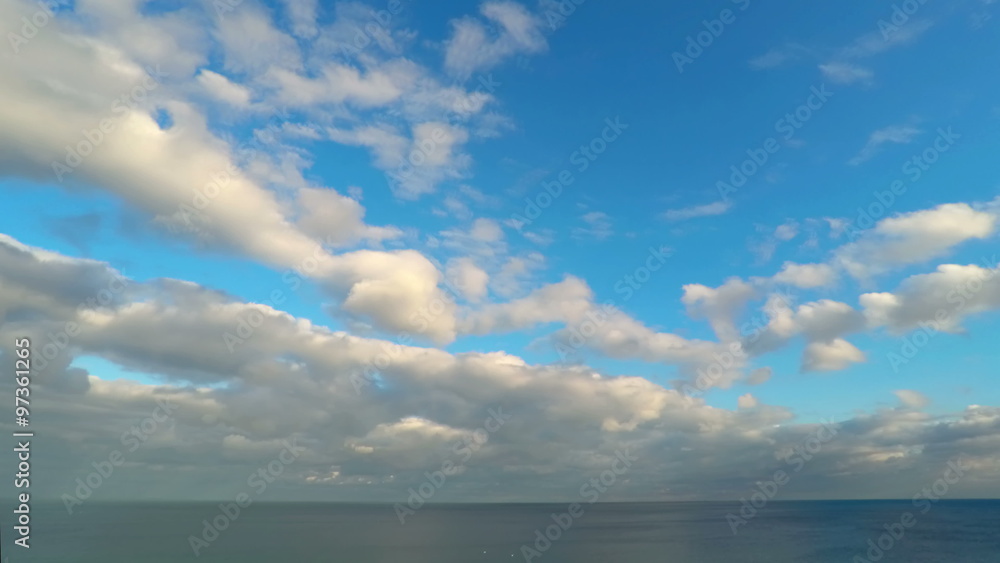 Cloudy Sunset Sky over the Sea. Timelapse. 4K. Cloudy Sunset Sky over the Sea. Timelapse. 4K.