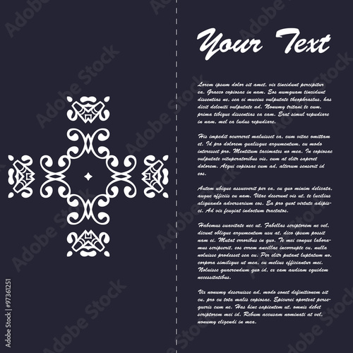Vintage style brochure template design with modern art eastern elements and ornament, pages layouts in color, classic colors and creative solutions for design and decoration - postcard, menus and more