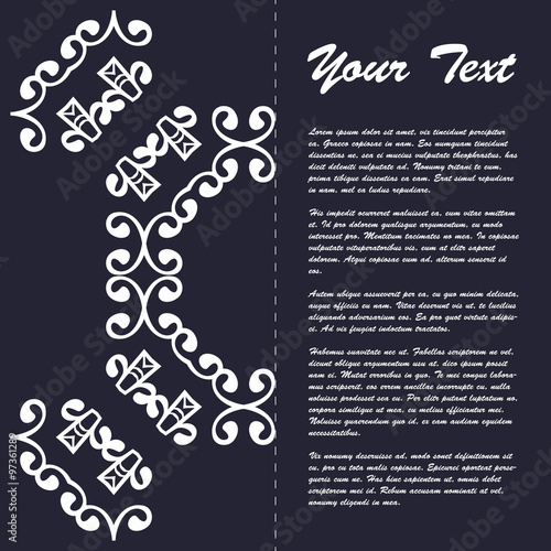 Vintage style brochure template design with modern art eastern elements and ornament, pages layouts in color, classic colors and creative solutions for design and decoration - postcard, menus and more