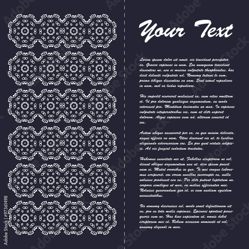 Vintage style brochure template design with modern art eastern elements and ornament, pages layouts in color, classic colors and creative solutions for design and decoration - postcard, menus and more
