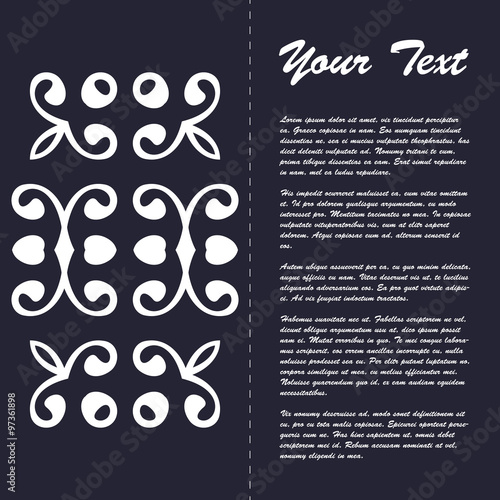 Vintage style brochure template design with modern art eastern elements and ornament, pages layouts in color, classic colors and creative solutions for design and decoration - postcard, menus and more