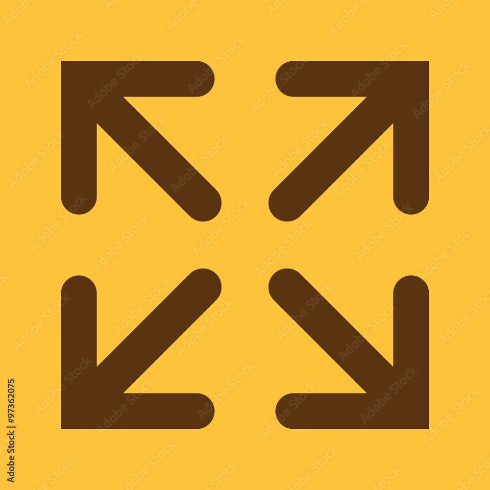 The full screen icon. Arrows symbol. Flat The full screen icon. Arrows symbol. Flat