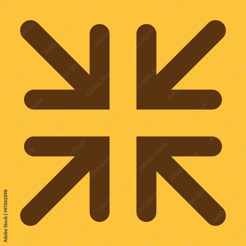 Fototapeta premium The exit full screen icon. Arrows symbol. Flat