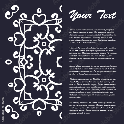 Vintage style brochure template design with modern art eastern elements and ornament, pages layouts in color, classic colors and creative solutions for design and decoration - postcard, menus and more