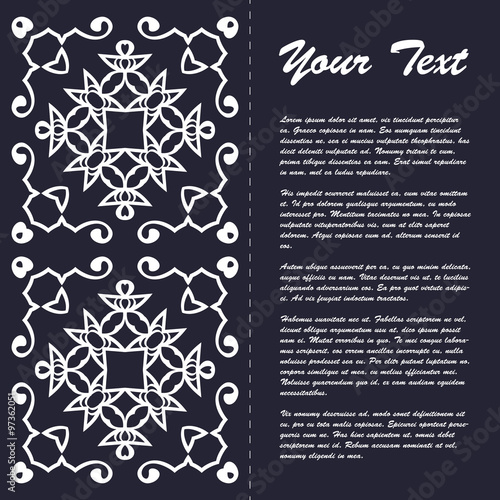 Vintage style brochure template design with modern art eastern elements and ornament, pages layouts in color, classic colors and creative solutions for design and decoration - postcard, menus and more
