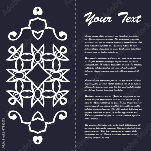 Vintage style brochure template design with modern art eastern elements and ornament, pages layouts in color, classic colors and creative solutions for design and decoration - postcard, menus and more