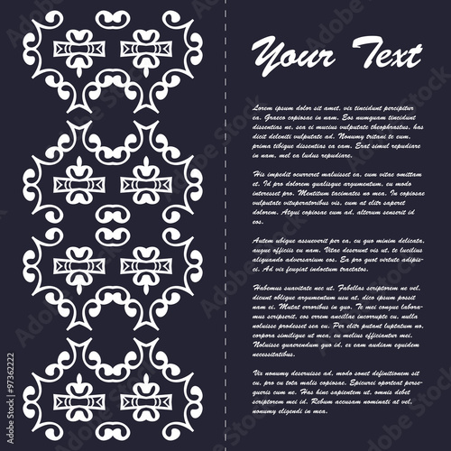 Vintage style brochure template design with modern art eastern elements and ornament, pages layouts in color, classic colors and creative solutions for design and decoration - postcard, menus and more