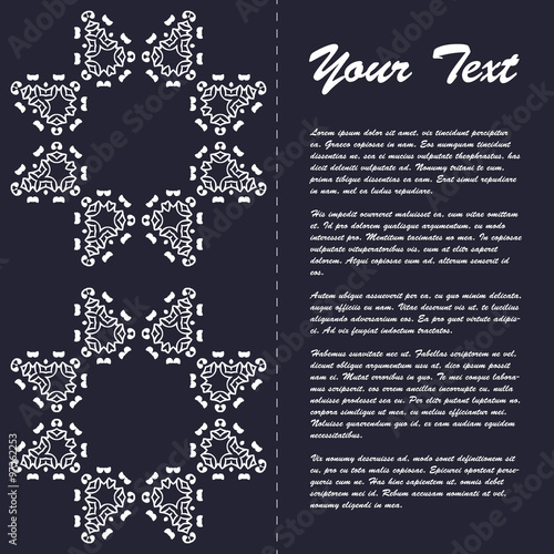 Vintage style brochure template design with modern art eastern elements and ornament, pages layouts in color, classic colors and creative solutions for design and decoration - postcard, menus and more