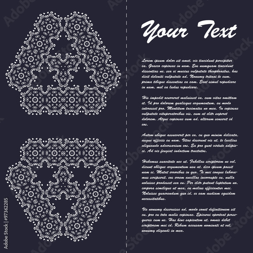 Vintage style brochure template design with modern art eastern elements and ornament, pages layouts in color, classic colors and creative solutions for design and decoration - postcard, menus and more