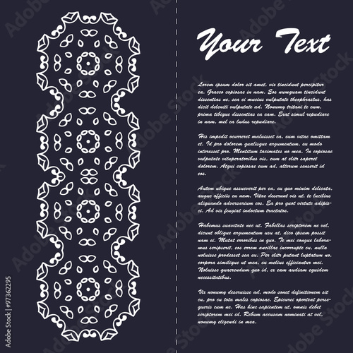 Vintage style brochure template design with modern art eastern elements and ornament, pages layouts in color, classic colors and creative solutions for design and decoration - postcard, menus and more