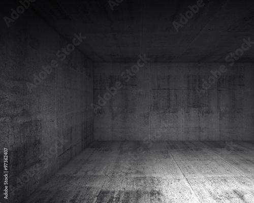 Abstract dark concrete interior of underground