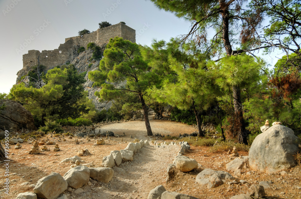 Pathway to Monolithos castle