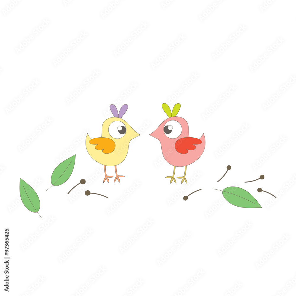 Fototapeta premium Little couple birds