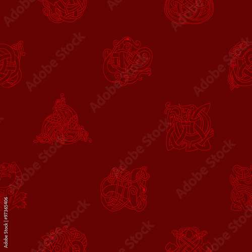Seamless pattern with Celtic art and ethnic ornaments for your design