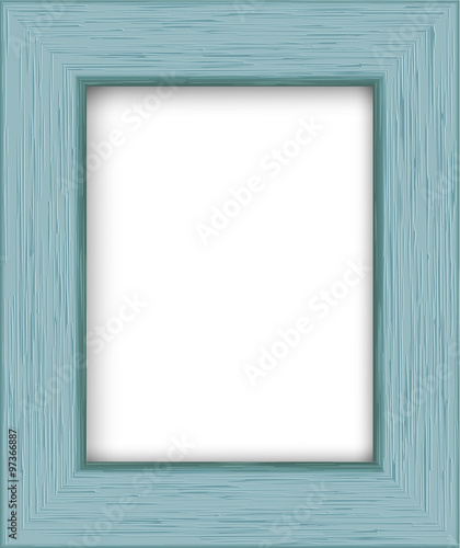 Wooden rectangular photo frame. Vector illustration