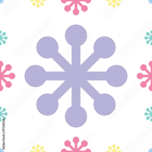 Seamless vector background with decorative snowflakes 