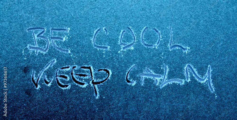 Fototapeta premium keep calm on a frost car window