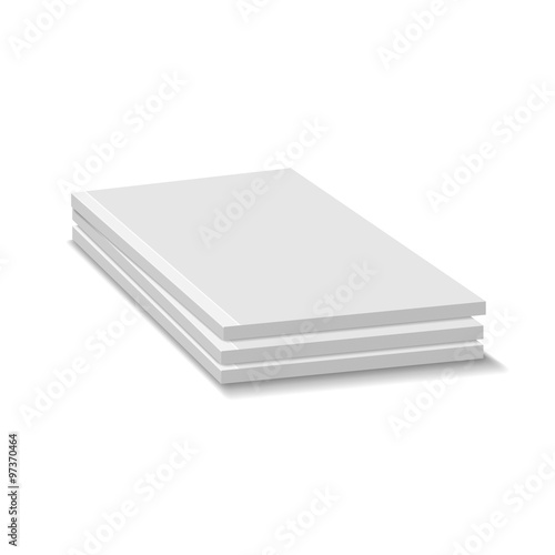 Blank Empty Magazine Or Paperback Book Pile. Three Journals Temp
