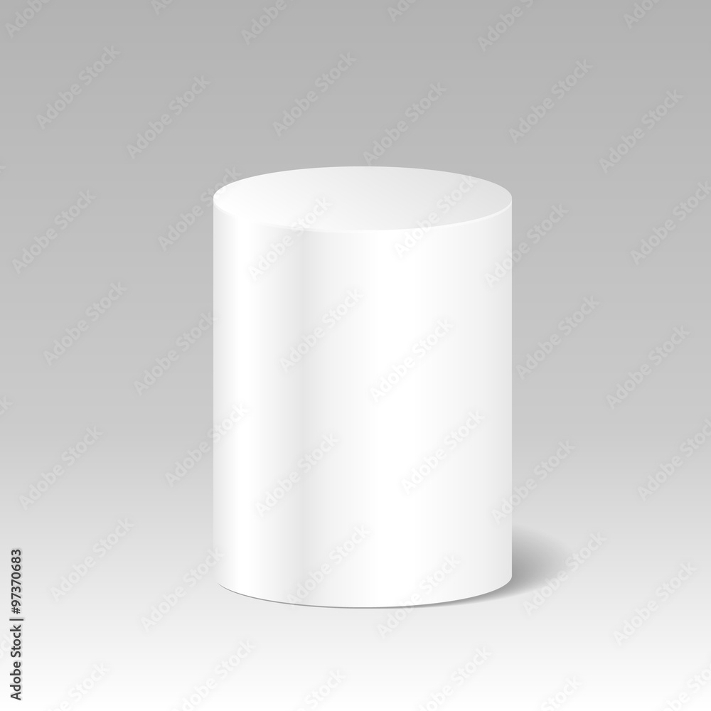 Realistic Blank White Cylinder. Product Package Box Mock Up. Sta Realistic Blank White Cylinder. Product Package Box Mock Up. Sta