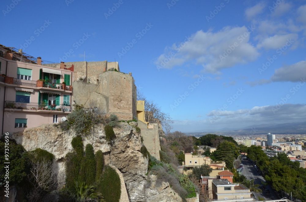 View of the city of Cagliari, Sardinia, Italy